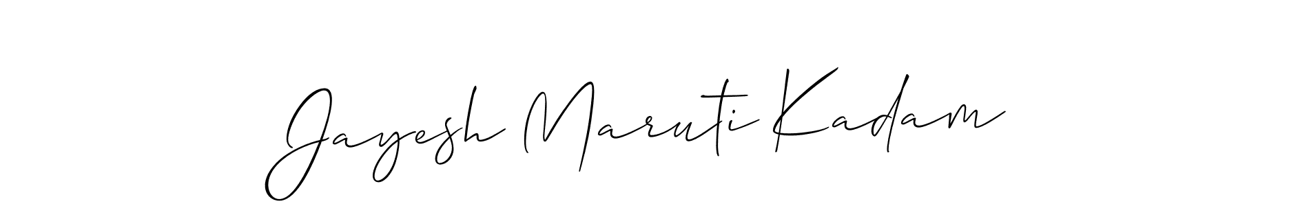 It looks lik you need a new signature style for name Jayesh Maruti Kadam. Design unique handwritten (Allison_Script) signature with our free signature maker in just a few clicks. Jayesh Maruti Kadam signature style 2 images and pictures png