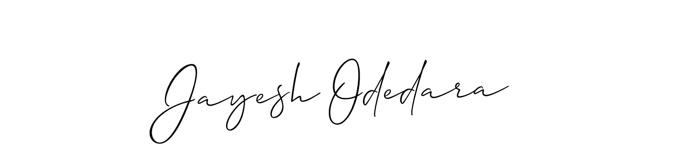 Make a beautiful signature design for name Jayesh Odedara. With this signature (Allison_Script) style, you can create a handwritten signature for free. Jayesh Odedara signature style 2 images and pictures png