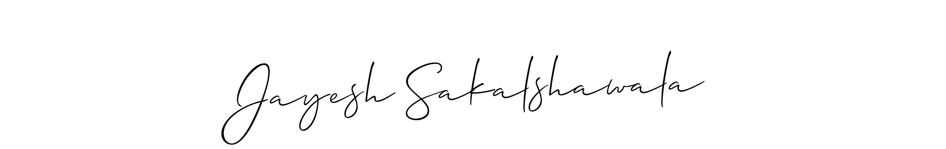 Use a signature maker to create a handwritten signature online. With this signature software, you can design (Allison_Script) your own signature for name Jayesh Sakalshawala. Jayesh Sakalshawala signature style 2 images and pictures png