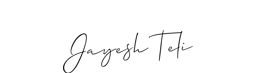 It looks lik you need a new signature style for name Jayesh Teli. Design unique handwritten (Allison_Script) signature with our free signature maker in just a few clicks. Jayesh Teli signature style 2 images and pictures png