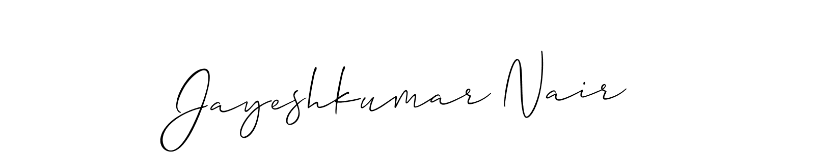 Use a signature maker to create a handwritten signature online. With this signature software, you can design (Allison_Script) your own signature for name Jayeshkumar Nair. Jayeshkumar Nair signature style 2 images and pictures png