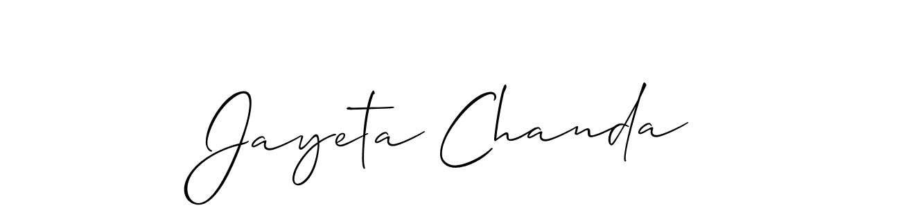 Jayeta Chanda stylish signature style. Best Handwritten Sign (Allison_Script) for my name. Handwritten Signature Collection Ideas for my name Jayeta Chanda. Jayeta Chanda signature style 2 images and pictures png