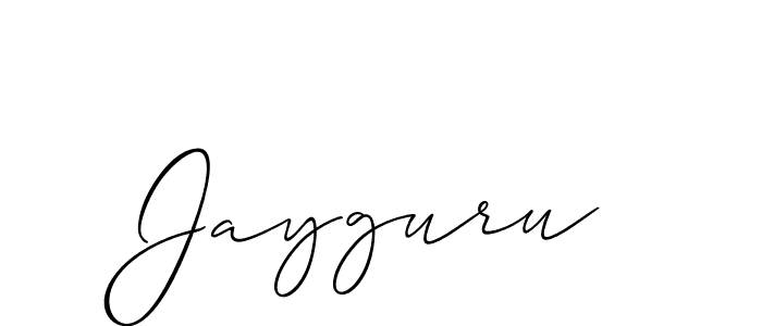 Use a signature maker to create a handwritten signature online. With this signature software, you can design (Allison_Script) your own signature for name Jayguru. Jayguru signature style 2 images and pictures png