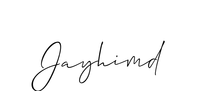 Make a beautiful signature design for name Jayhimd. With this signature (Allison_Script) style, you can create a handwritten signature for free. Jayhimd signature style 2 images and pictures png