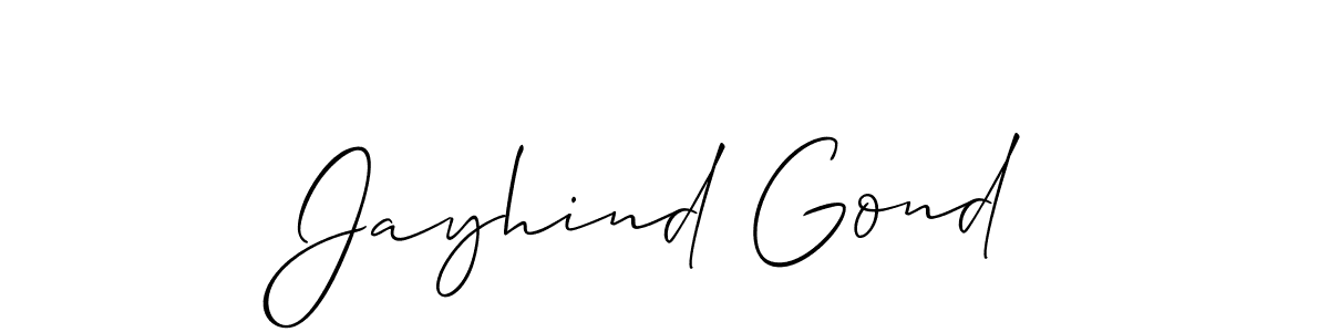 Use a signature maker to create a handwritten signature online. With this signature software, you can design (Allison_Script) your own signature for name Jayhind Gond. Jayhind Gond signature style 2 images and pictures png