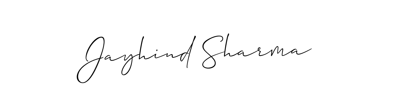 Jayhind Sharma stylish signature style. Best Handwritten Sign (Allison_Script) for my name. Handwritten Signature Collection Ideas for my name Jayhind Sharma. Jayhind Sharma signature style 2 images and pictures png