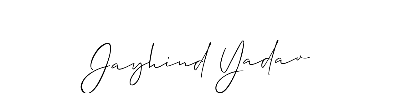 Make a beautiful signature design for name Jayhind Yadav. With this signature (Allison_Script) style, you can create a handwritten signature for free. Jayhind Yadav signature style 2 images and pictures png