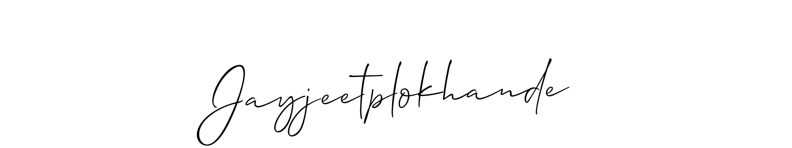 Create a beautiful signature design for name Jayjeetplokhande. With this signature (Allison_Script) fonts, you can make a handwritten signature for free. Jayjeetplokhande signature style 2 images and pictures png