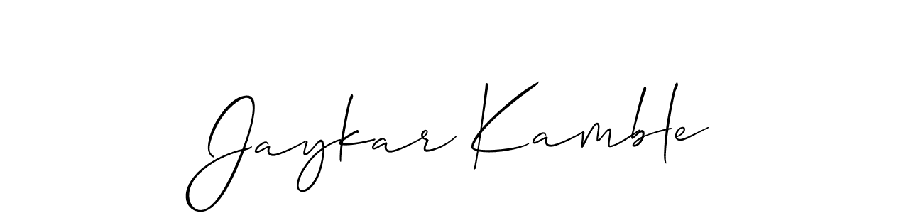 How to make Jaykar Kamble signature? Allison_Script is a professional autograph style. Create handwritten signature for Jaykar Kamble name. Jaykar Kamble signature style 2 images and pictures png