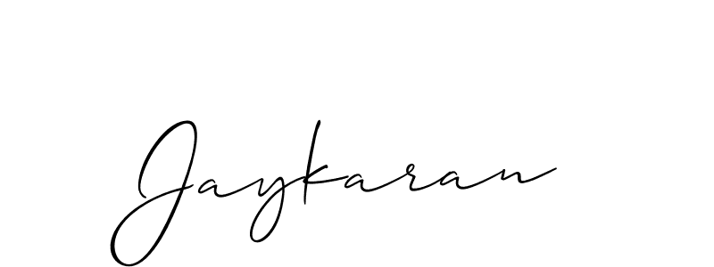 Design your own signature with our free online signature maker. With this signature software, you can create a handwritten (Allison_Script) signature for name Jaykaran. Jaykaran signature style 2 images and pictures png