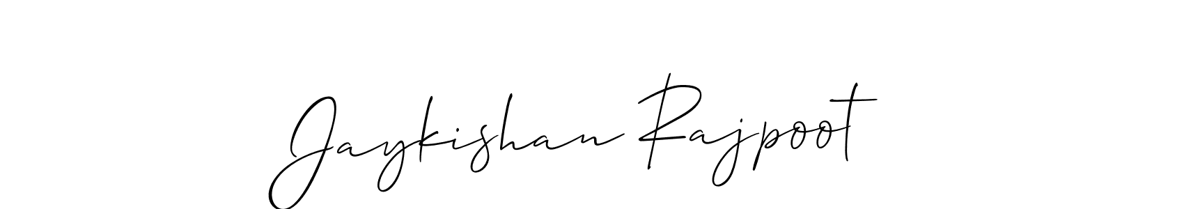 How to make Jaykishan Rajpoot name signature. Use Allison_Script style for creating short signs online. This is the latest handwritten sign. Jaykishan Rajpoot signature style 2 images and pictures png