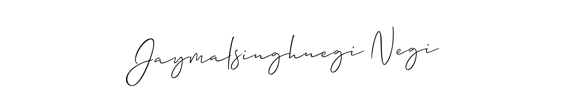 The best way (Allison_Script) to make a short signature is to pick only two or three words in your name. The name Jaymalsinghnegi Negi include a total of six letters. For converting this name. Jaymalsinghnegi Negi signature style 2 images and pictures png