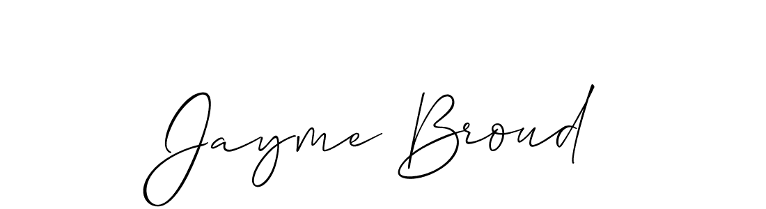 The best way (Allison_Script) to make a short signature is to pick only two or three words in your name. The name Jayme Broud include a total of six letters. For converting this name. Jayme Broud signature style 2 images and pictures png
