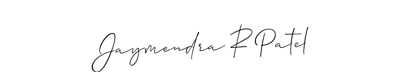 Design your own signature with our free online signature maker. With this signature software, you can create a handwritten (Allison_Script) signature for name Jaymendra R Patel. Jaymendra R Patel signature style 2 images and pictures png