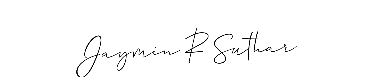 Jaymin R Suthar stylish signature style. Best Handwritten Sign (Allison_Script) for my name. Handwritten Signature Collection Ideas for my name Jaymin R Suthar. Jaymin R Suthar signature style 2 images and pictures png