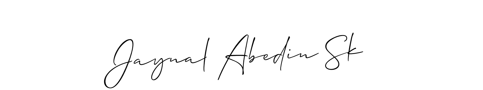 How to make Jaynal Abedin Sk signature? Allison_Script is a professional autograph style. Create handwritten signature for Jaynal Abedin Sk name. Jaynal Abedin Sk signature style 2 images and pictures png