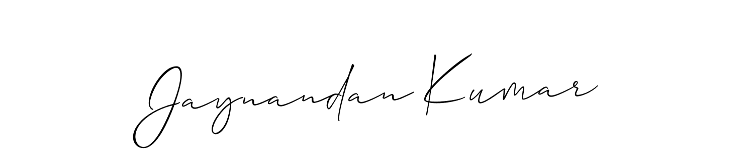 Create a beautiful signature design for name Jaynandan Kumar. With this signature (Allison_Script) fonts, you can make a handwritten signature for free. Jaynandan Kumar signature style 2 images and pictures png