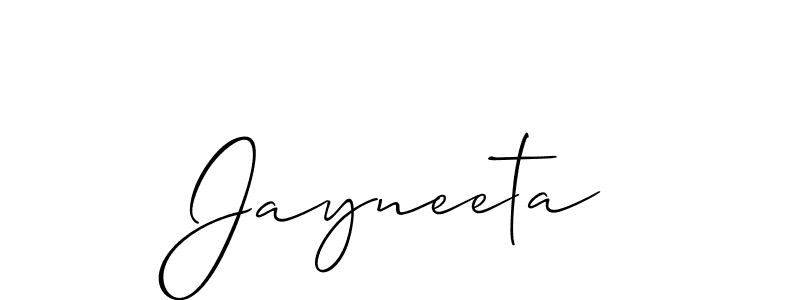Make a beautiful signature design for name Jayneeta. With this signature (Allison_Script) style, you can create a handwritten signature for free. Jayneeta signature style 2 images and pictures png