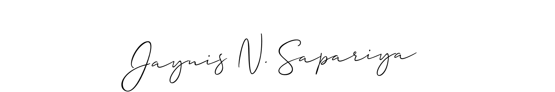 How to make Jaynis N. Sapariya signature? Allison_Script is a professional autograph style. Create handwritten signature for Jaynis N. Sapariya name. Jaynis N. Sapariya signature style 2 images and pictures png