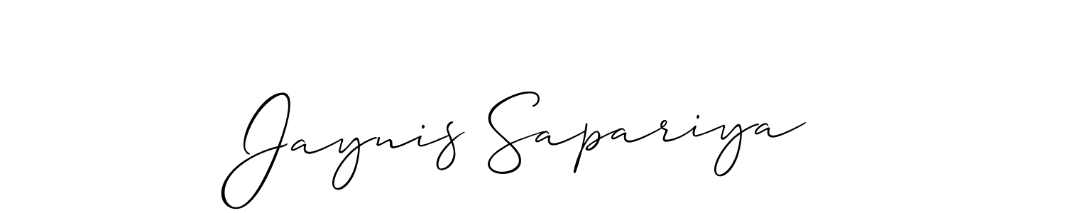 Also You can easily find your signature by using the search form. We will create Jaynis Sapariya name handwritten signature images for you free of cost using Allison_Script sign style. Jaynis Sapariya signature style 2 images and pictures png