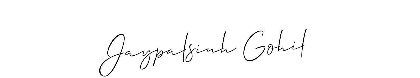 You should practise on your own different ways (Allison_Script) to write your name (Jaypalsinh Gohil) in signature. don't let someone else do it for you. Jaypalsinh Gohil signature style 2 images and pictures png