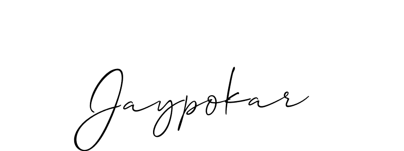 Create a beautiful signature design for name Jaypokar. With this signature (Allison_Script) fonts, you can make a handwritten signature for free. Jaypokar signature style 2 images and pictures png