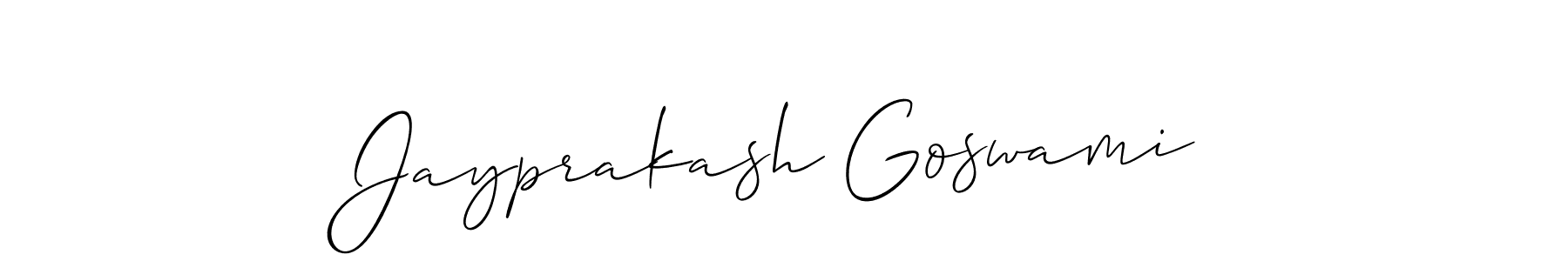 Also You can easily find your signature by using the search form. We will create Jayprakash Goswami name handwritten signature images for you free of cost using Allison_Script sign style. Jayprakash Goswami signature style 2 images and pictures png