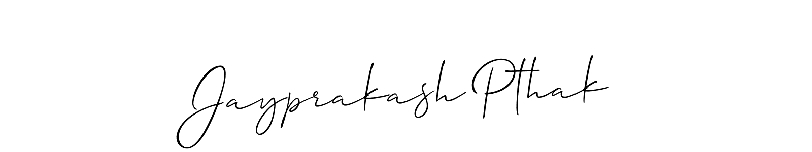It looks lik you need a new signature style for name Jayprakash Pthak. Design unique handwritten (Allison_Script) signature with our free signature maker in just a few clicks. Jayprakash Pthak signature style 2 images and pictures png