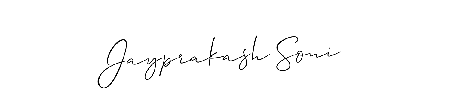 Make a beautiful signature design for name Jayprakash Soni. With this signature (Allison_Script) style, you can create a handwritten signature for free. Jayprakash Soni signature style 2 images and pictures png