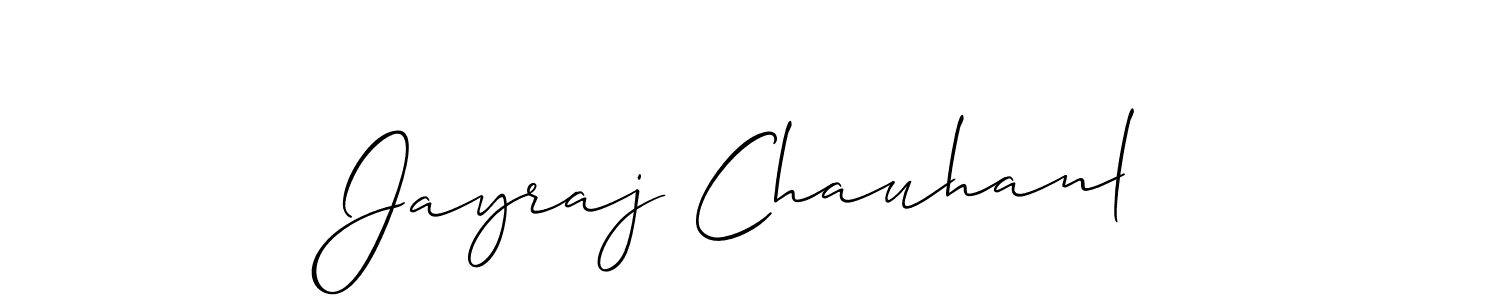 Use a signature maker to create a handwritten signature online. With this signature software, you can design (Allison_Script) your own signature for name Jayraj Chauhanl. Jayraj Chauhanl signature style 2 images and pictures png