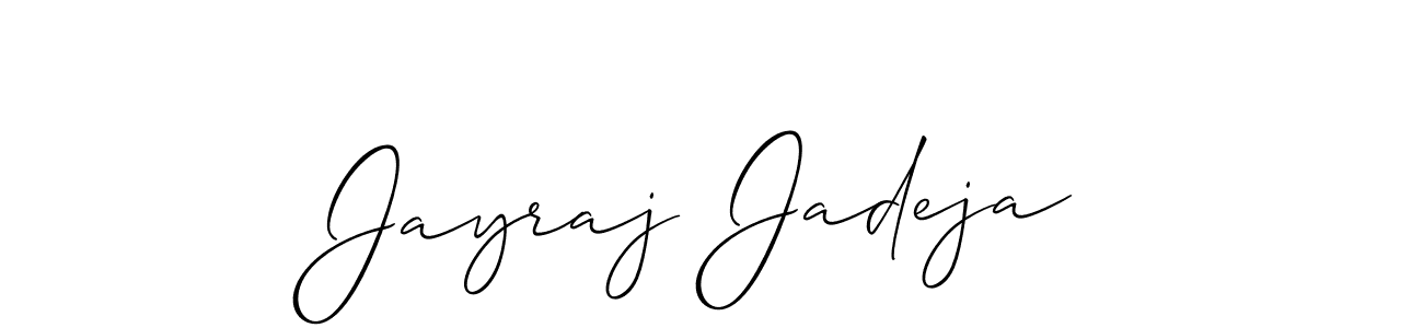 Create a beautiful signature design for name Jayraj Jadeja. With this signature (Allison_Script) fonts, you can make a handwritten signature for free. Jayraj Jadeja signature style 2 images and pictures png
