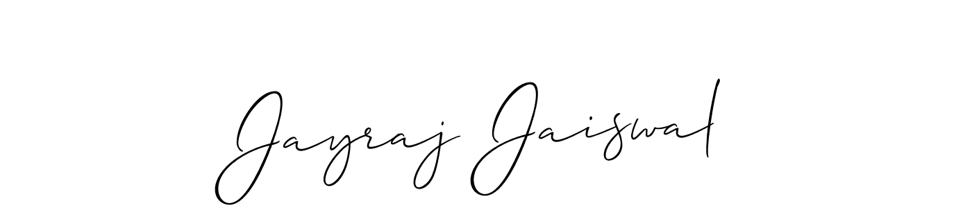 Make a beautiful signature design for name Jayraj Jaiswal. With this signature (Allison_Script) style, you can create a handwritten signature for free. Jayraj Jaiswal signature style 2 images and pictures png