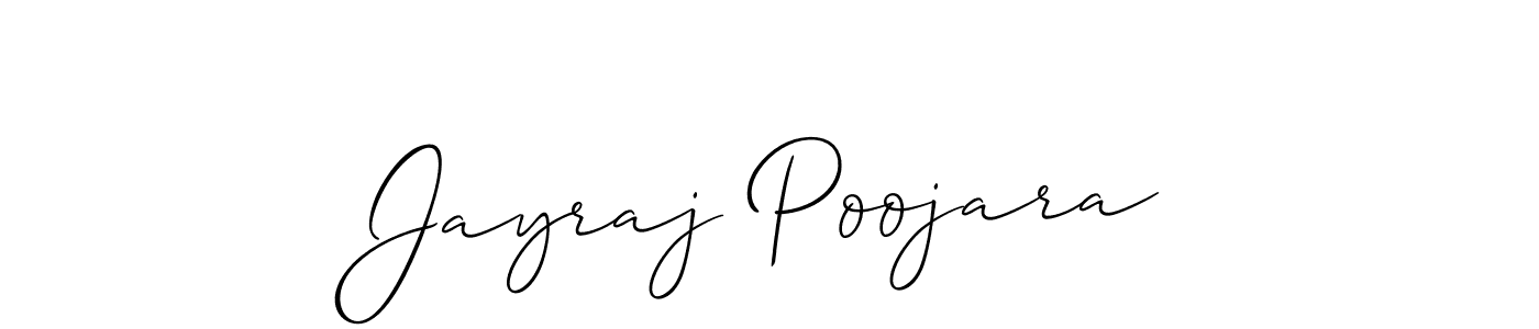 It looks lik you need a new signature style for name Jayraj Poojara. Design unique handwritten (Allison_Script) signature with our free signature maker in just a few clicks. Jayraj Poojara signature style 2 images and pictures png
