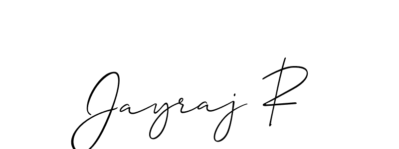 How to Draw Jayraj R signature style? Allison_Script is a latest design signature styles for name Jayraj R. Jayraj R signature style 2 images and pictures png