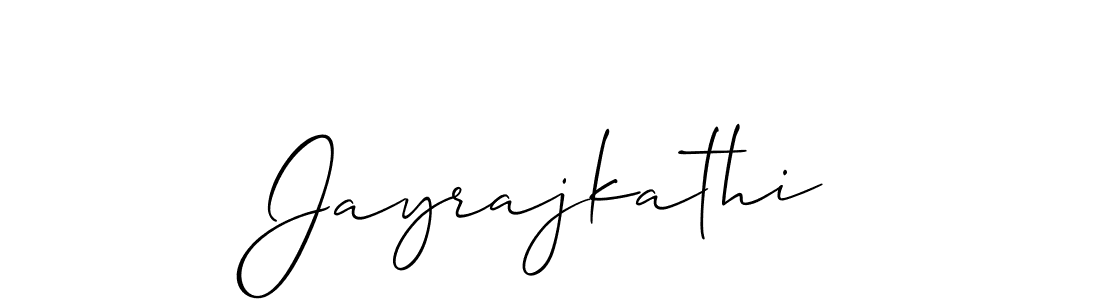 Use a signature maker to create a handwritten signature online. With this signature software, you can design (Allison_Script) your own signature for name Jayrajkathi. Jayrajkathi signature style 2 images and pictures png