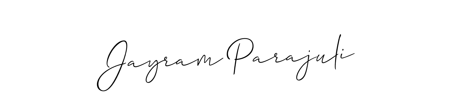 Also You can easily find your signature by using the search form. We will create Jayram Parajuli name handwritten signature images for you free of cost using Allison_Script sign style. Jayram Parajuli signature style 2 images and pictures png