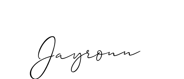 Use a signature maker to create a handwritten signature online. With this signature software, you can design (Allison_Script) your own signature for name Jayronn. Jayronn signature style 2 images and pictures png