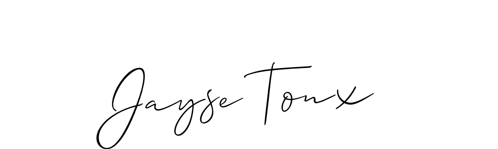 How to Draw Jayse Tonx signature style? Allison_Script is a latest design signature styles for name Jayse Tonx. Jayse Tonx signature style 2 images and pictures png