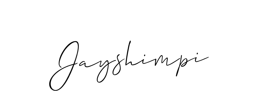 Design your own signature with our free online signature maker. With this signature software, you can create a handwritten (Allison_Script) signature for name Jayshimpi. Jayshimpi signature style 2 images and pictures png