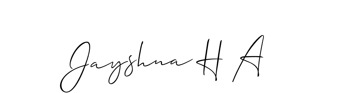 if you are searching for the best signature style for your name Jayshna H A. so please give up your signature search. here we have designed multiple signature styles  using Allison_Script. Jayshna H A signature style 2 images and pictures png