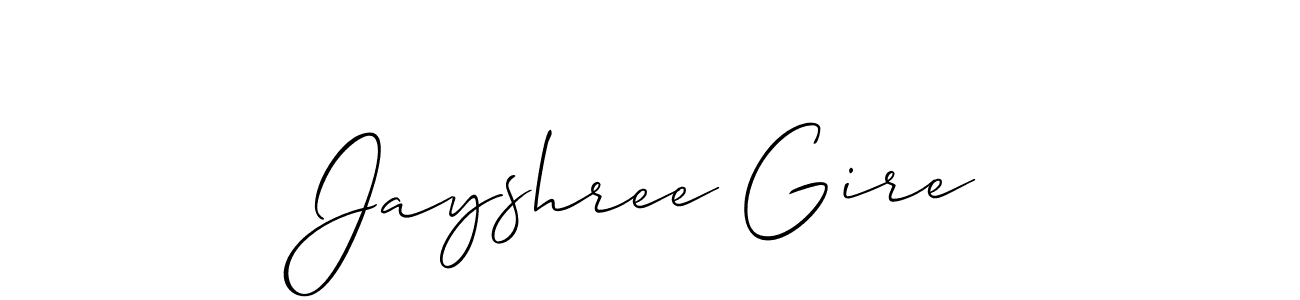 Make a short Jayshree Gire signature style. Manage your documents anywhere anytime using Allison_Script. Create and add eSignatures, submit forms, share and send files easily. Jayshree Gire signature style 2 images and pictures png