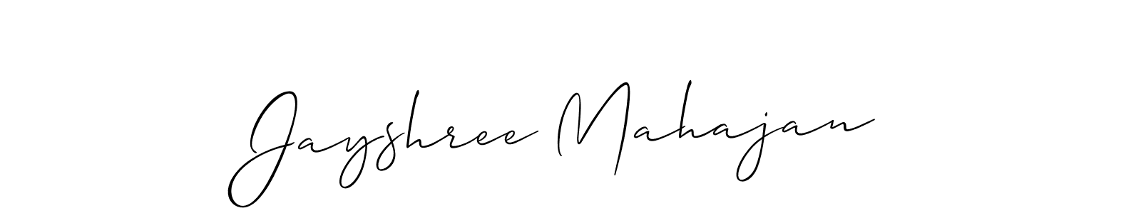 How to make Jayshree Mahajan signature? Allison_Script is a professional autograph style. Create handwritten signature for Jayshree Mahajan name. Jayshree Mahajan signature style 2 images and pictures png