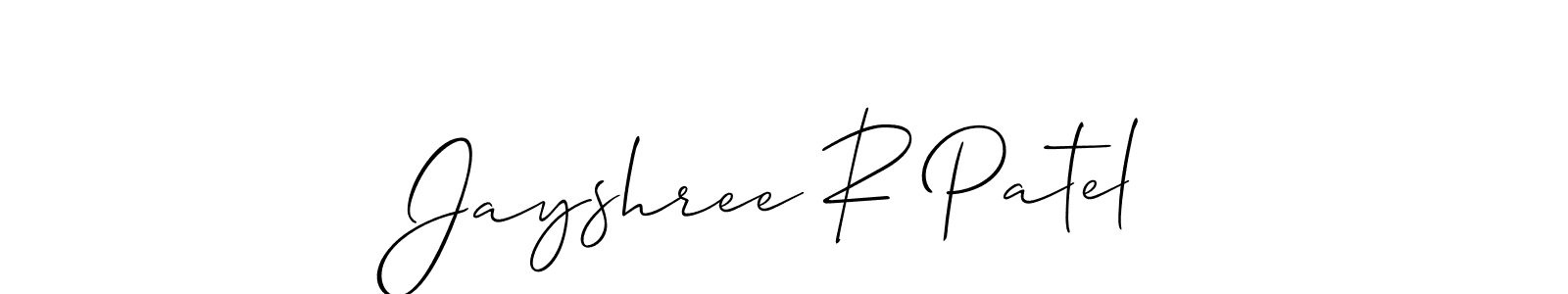 How to Draw Jayshree R Patel signature style? Allison_Script is a latest design signature styles for name Jayshree R Patel. Jayshree R Patel signature style 2 images and pictures png