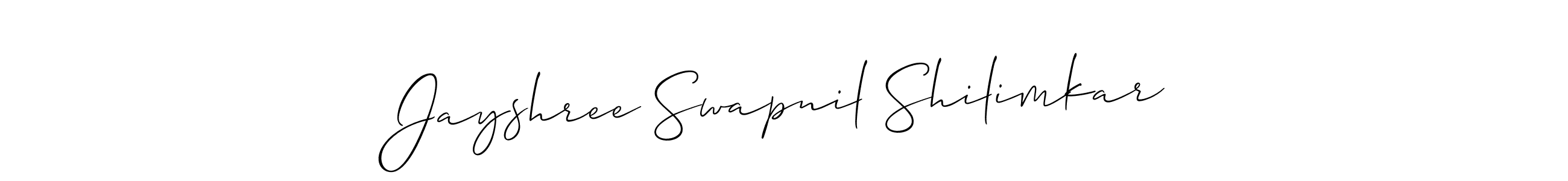 Design your own signature with our free online signature maker. With this signature software, you can create a handwritten (Allison_Script) signature for name Jayshree Swapnil Shilimkar. Jayshree Swapnil Shilimkar signature style 2 images and pictures png