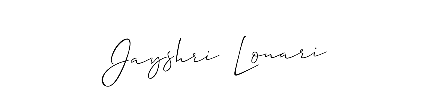 Make a beautiful signature design for name Jayshri  Lonari. With this signature (Allison_Script) style, you can create a handwritten signature for free. Jayshri  Lonari signature style 2 images and pictures png
