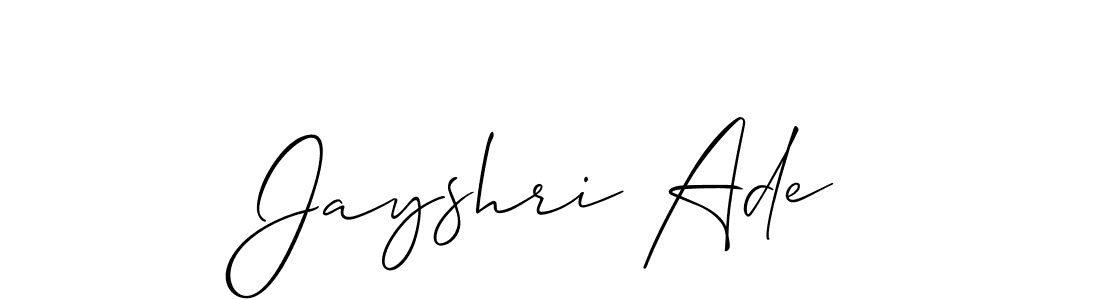 Design your own signature with our free online signature maker. With this signature software, you can create a handwritten (Allison_Script) signature for name Jayshri Ade. Jayshri Ade signature style 2 images and pictures png