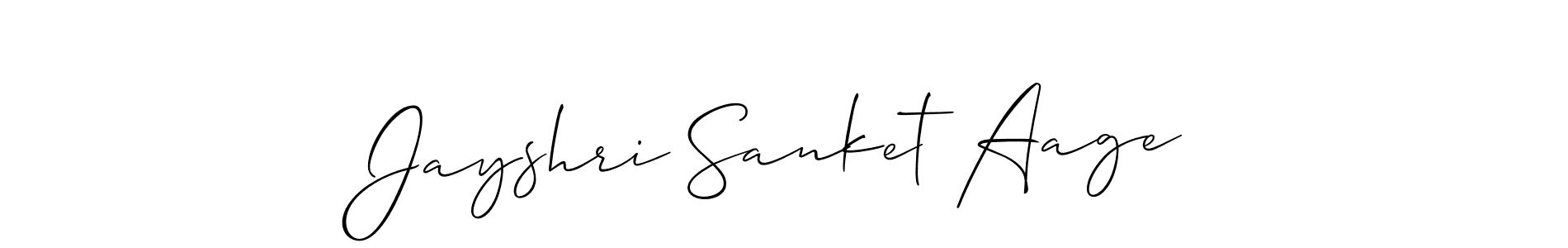 Use a signature maker to create a handwritten signature online. With this signature software, you can design (Allison_Script) your own signature for name Jayshri Sanket Aage. Jayshri Sanket Aage signature style 2 images and pictures png