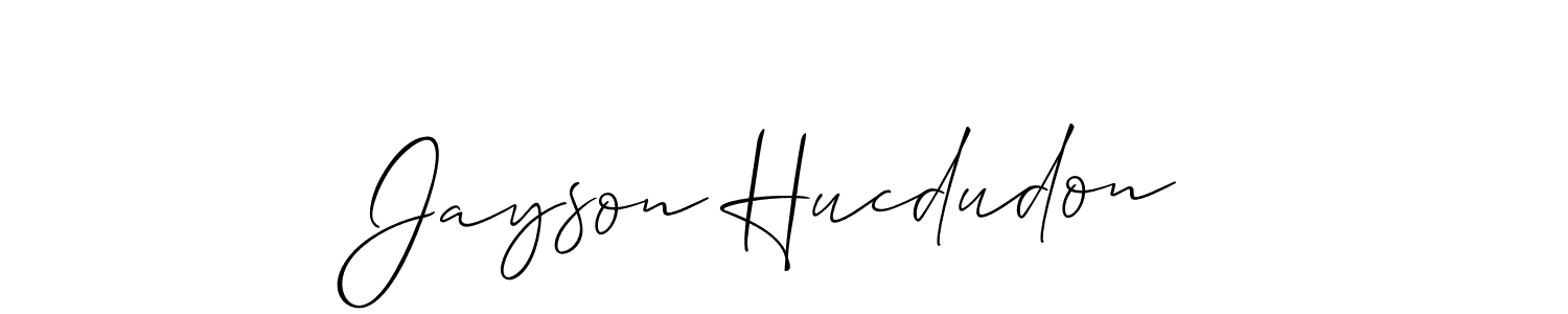 You should practise on your own different ways (Allison_Script) to write your name (Jayson Hucdudon) in signature. don't let someone else do it for you. Jayson Hucdudon signature style 2 images and pictures png