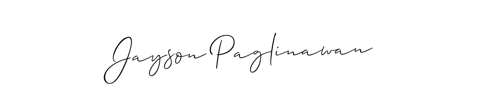 Design your own signature with our free online signature maker. With this signature software, you can create a handwritten (Allison_Script) signature for name Jayson Paglinawan. Jayson Paglinawan signature style 2 images and pictures png