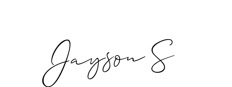 Similarly Allison_Script is the best handwritten signature design. Signature creator online .You can use it as an online autograph creator for name Jayson S. Jayson S signature style 2 images and pictures png